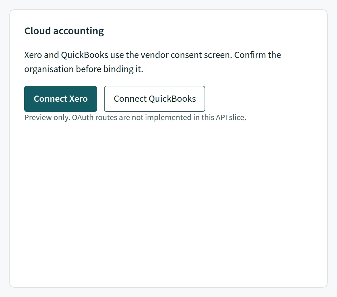 Cloud accounting section. Console screen showing Sample data.